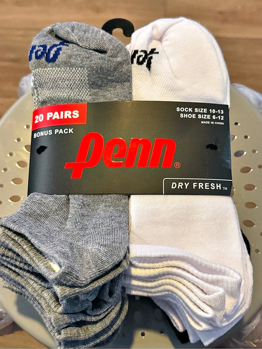 Penn  Dry Fresh Bonus Pack 20-Pair Socks 3 colors